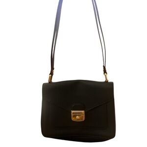 Longchamp Black Crossbody Bag Elegant Leather Design